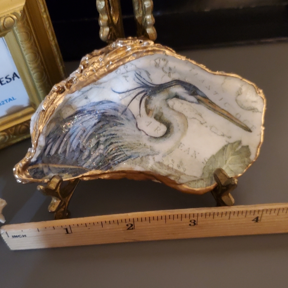 Oyster Dish Blue Heron Design ⚜️💙⚜️ - Picture 2 of 5